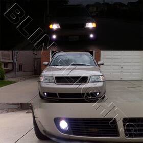 Bl5000k-a6 Bling Lights White Led Halo Angel Eye Fog Lamps Driving For 1998-2004 Audi A6