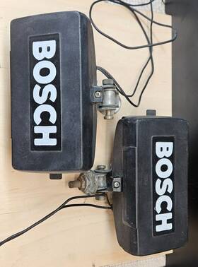1473a Bosch 55w Rectangular Clear Fog Driving Lamps Pair With Covers Original Complete
