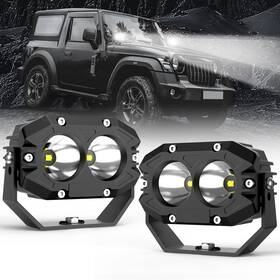 Jp-qmp-f00017 Branded Led Light Pods 4inch 90w Driving Flood Beam Daylight White