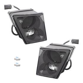 8225-9002lr Brock Set Of Fog Light Assemblies With Black Bezel Single Bulb Without Drl For 04-17 Vnl