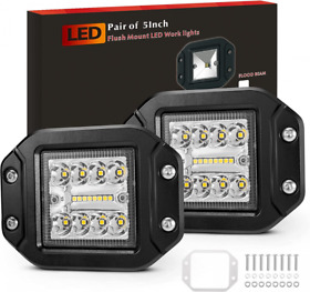 Frd-1230fc Bunker Indust Flush Mount Led Pods Light 2pcs 5 Inch 2 Pcs Spot Flood