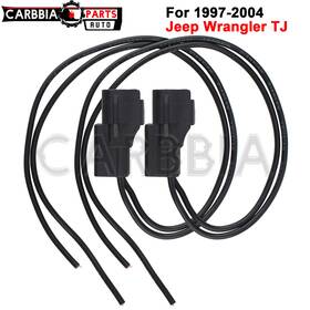 Carbbia 710412757330 Pair Fog Light Connector Harness Plug Pigtail Fit For 97-04 Jeep Wrangler Tj Lj