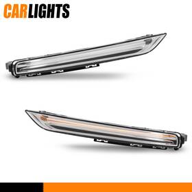 Car071201 Carlights Pair Led Drl Fog Light Daytime Running Lamp Fit For 2015-18 Porsche Cayenne 958