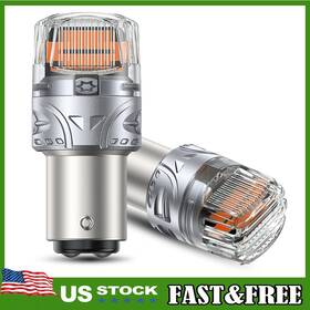 Brs1157 Carparsafer 1157 Amber Led Turn Signal Parking Light Bulb Error Free No Hyper Flash 2pcs