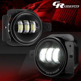 Crc-flhay024bk Charismatic Racing Concepts Black Clear Led Fog Lights Lamps Assembly For 2018-2026 Wrangler Jl Gladiator