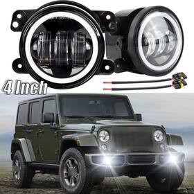 Chusyyray 443123515516 2pcs 4 Inch Led Fog Lights Front Bumper Driving Lamps For Jeep Wrangler Dodge