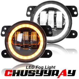 Chusyyray 748497598340 For Jeep Gladiator 2020-2023 Pair 4 Inch Round Led Fog Lights Driving Lamp