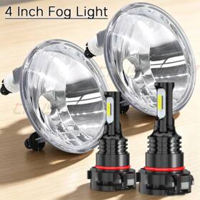 Chusyyray Chusyyray-23-0464 For Fit 2014-15 Gmc Sierra 1500 Pair Front 4 Inch Round Fog Lights 6000k With Bulbs