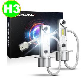 Yzkh3 Chusyyray 2pcs H3 Led Fog Light Bulb Conversion Kit Super Bright White Drl Lamp 6500k