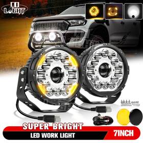 4x4force-lb-u2109316-lc08 Colight Pair 7 Inch Laser Led Driving Spot Lights Round Offroad Suv 4x4 Truck Headlights