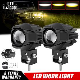 Colight 600609726549 2x Led Work Spot Pods Offroad Driving Auxiliary Fog Lights Amber White 3 Modes