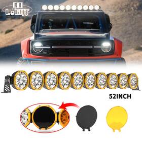 91338 Colight 52 Inch Gravity Led Pro6 10 Light Bar Kit Combo Beam For 21-23 Ford Bronco