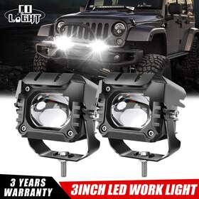 993dtj Colight 2x 3 Inch Led Work Light Bar Spot Cube Pod For Jeep Wrangler Offroad Us Amber/white