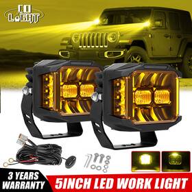 F996-w-dt Colight Pair Spot Flood Dually-side Shooter Led Offroad Driving Work Pod Light Bar Drl