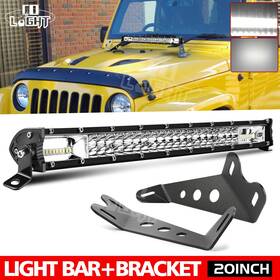 Kafkr1112 Colight For Jeep Jk Wrangler Hood Mounted Bracket 20inch 400w Led Light Bar Rubicon 4wd