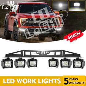 9632t-168 Colight Mq-002 6x 240w Led Fog Lights Lamps Brackets Wiring Kit For Ford F150 Raptor 2017-2020