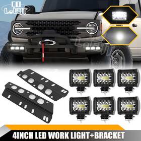 Colight Ta-70102043 Led001 3 Wi001 6pcs For 21 22 23 24 Ford Bronco Left Right Front Bumper Led Fog Light Kit Mount