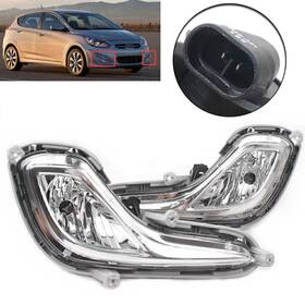 Comebuybestusa 330000129433 Front Bumper Fog Lights Lamp Left And Right Set Fit Hyundai Accent 2012-2016 Us