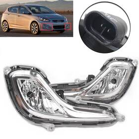 Comebuybestusa 510001181184 Front Bumper Fog Lights Lamp Left And Right Set Fit Hyundai Accent 2012-2016 Us