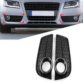 Comebuybestusa 550752882268 Front Bumper Fog Light Grille Cover With Chrome Ring For Audi A5 2008-11 Usa 2pcs