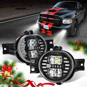 Bs-dgfl-001 Cowone Led Fog Lights With White Drl Compatible Dodge Ram 1500 Blue