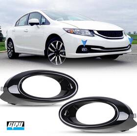 0358 Cpw Fog Lights Bezels Forfog For 2013-2015 Honda Civic Lx Ex-l Touring
