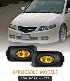 30-0001-12 Cpw Fog Lights Assembly For 2004-2005 Honda Acura Tsx Driving Lamps Yellow Lens