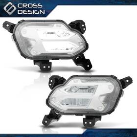 Big042409 Crossdesign Fits 2021-2022 Kia Sorento Pair Front Led Daytime Running Light Fog Lights Lamps