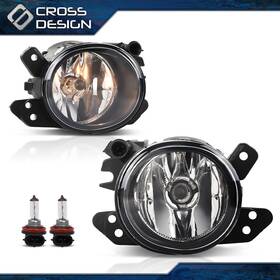 Big061604 Crossdesign Pair Clear Lens Bumper Fog Lights Replacement Fit For 2006-2014 Mercedes-benz