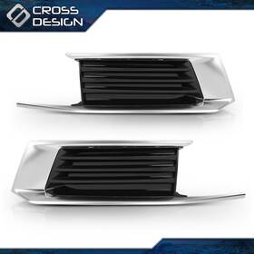 Crossdesign Big20260213-72 Fits 2018 2019 Cadillac Xts Front Fog Lamp Covers Bezels Chrome Trim Set Pair