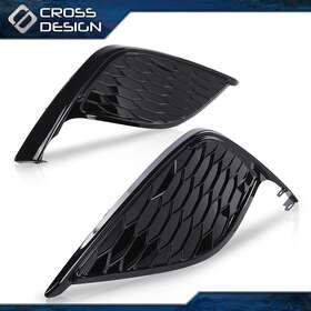 Ht-02flc2002abk Crossdesign 2x Front Bumper Fog Light Cover Lamp Frame Fit For 2021-2022 Toyota Camry Se Xse