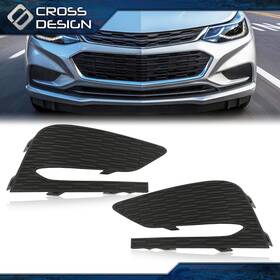 Ht-02flc4514abk Crossdesign Front Left Right Fog Light Lamp Cover Cap Fit For 2016-2018 Chevrolet Cruze