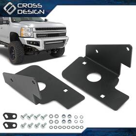 Ht-02flp4553abk Crossdesign Pair Fog Light Mounting Brackets Fit For 07-14 Chevy Silverado 1500/2500/3500 Hd