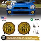 Depo Jdm Yellow Glass Fog Lights Set Fit For 02-03 Subaru Impreza Rs Wrx Gda Gdb