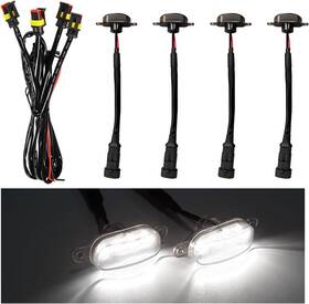 Dickno-839cg Dickno 4pcs Car Grille Lights Bright Amber Led Grill With 4 Pcs Black White