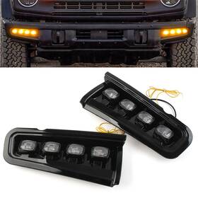 Dictorcoltd 550748584077 Led Drl Daytime Running Fog Light With Turn Signal For Ford Bronco 2021-2023