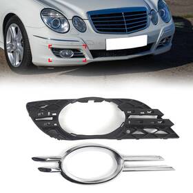 Dictorcoltd 550748653773 Front Right Fog Light Grill For Mercedes-benz E320 E350 E550 E63 2007-09 Chrome