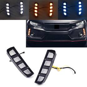 Dictorcoltd 550748676062 Daytime Running Fog Light With Turn Led Drl For Honda Civic 2016-2019 Type R