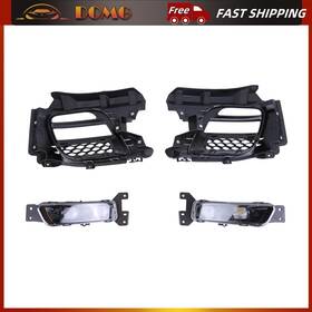 Ach2302llz06 Domg6677 4pcs Led Fog Light Lamps With Covers Bezel For Jeep Grand Cherokee 2017-2022 Lh&rh