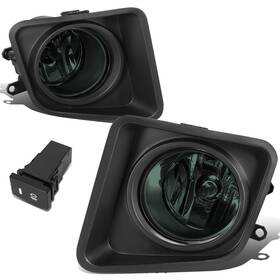 Dpt-flztl362sm Dpt Motorsports Fit 14-21 Toyota Tundra Front Bumper Fog Light Lamps Set Smoked Lens With Bezels