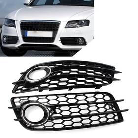Dreamhighhus 550729368795 Front Bumper Fog Light Grille Honeycomb Mesh Cover For Audi A4 B8 S4 2008-12 Usa