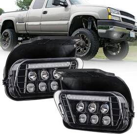 Drfg 738634407499 Led Fog Lights With Drl Compatible For Chevy Light White
