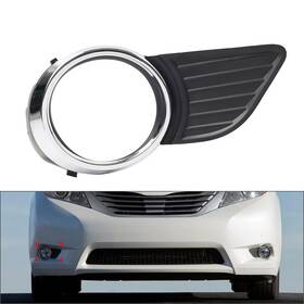 Earthoee 310005217076 1x Front Right Side Fog Light Chrome Bezel Cover For Toyota Sienna 2011-2017