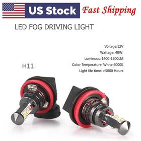 Earthoee 550727377126 2pcs Led Drl Fog Daytime Driving Headlight Bulbs Lamp H11 H8 H9 Power 40w 6000k