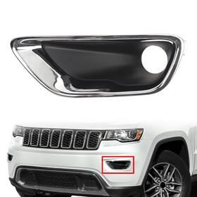 Earthoee 996812571701 1x Left Fog Light Lamp Cover Bezel Chrome Trim For Jeep Grand Cherokee 2017-2021