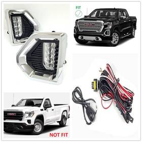 Foli214 Ecs-auto Led Fog Lights For 2019 2020 2021 Gmc Sierra 1500 Denali Kit Bezel Switch