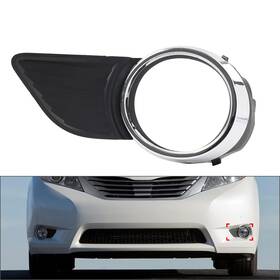 Efmotorshop 425124825641 1x Front Left Side Fog Light Chrome Bezel Cover For Toyota Sienna 2011-2017