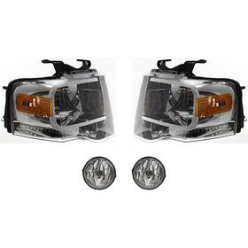 14457306 Evan-fischer Headlight Kit For 2007-2014 Ford Expedition Left And Right 4pc