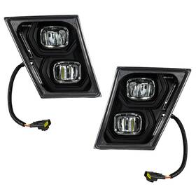 L109-01-802k06 Everesthd Pair Black Fog Light Daytime Running Lamp Led Set Fit For 2003-2017 Volvo Vnl