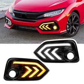 Dxw24172 Fancemot Led Fog Lights White Daytime Running Drl Amber Turn Signal Comp
